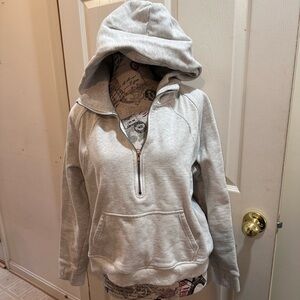 Pink Lily Light Gray Women's Cowl Neck Hoodie